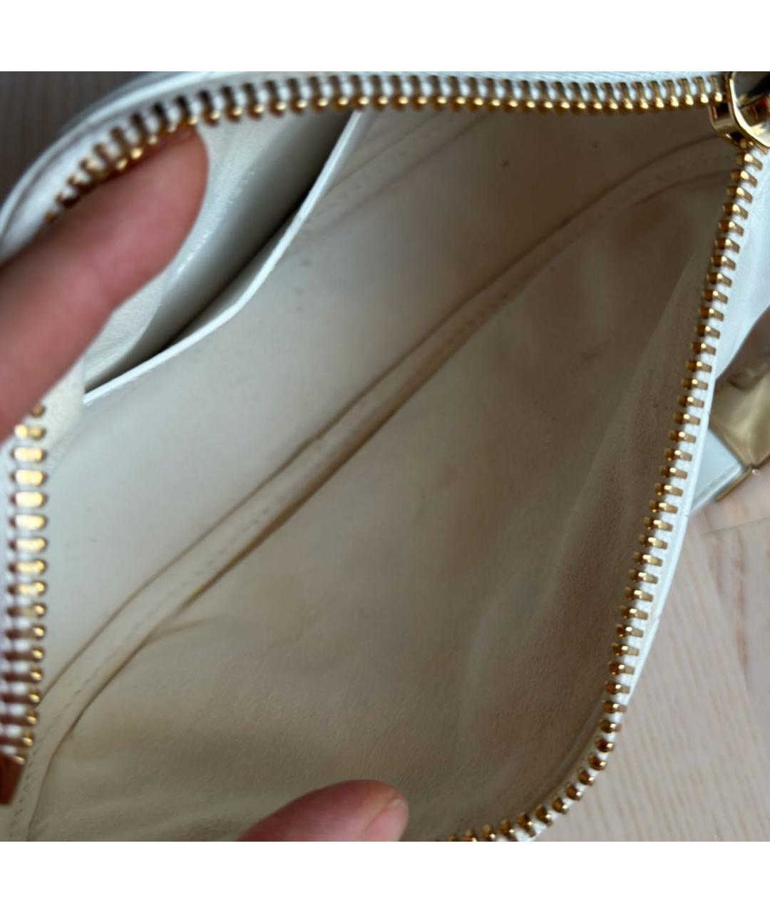 CHRISTIAN DIOR Белая кожаная сумка через плечо, фото 5