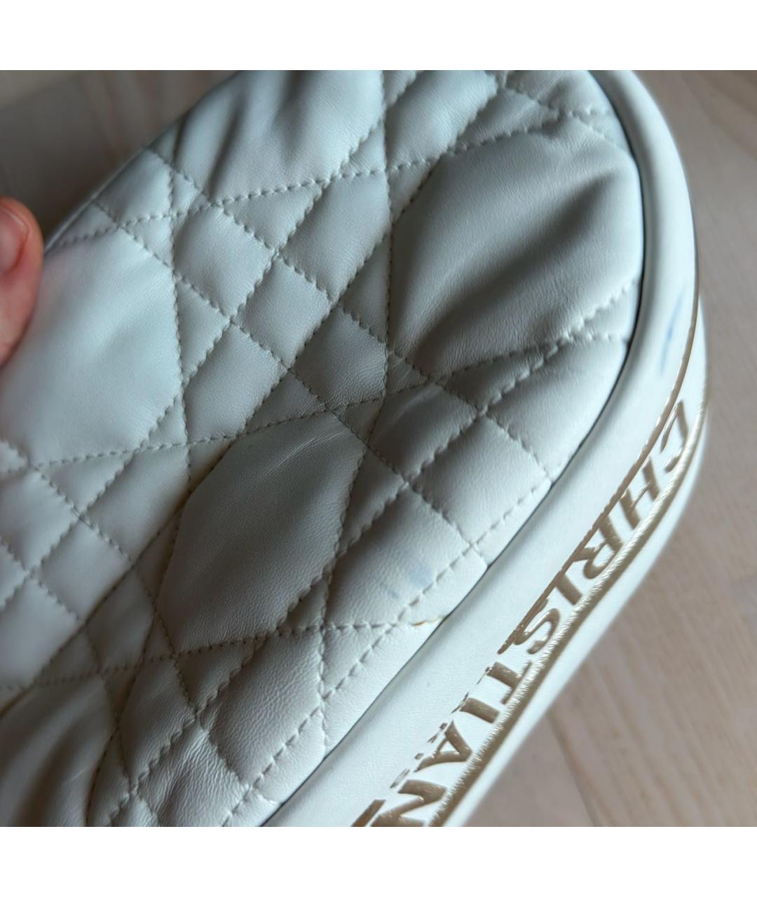 CHRISTIAN DIOR Белая кожаная сумка через плечо, фото 8