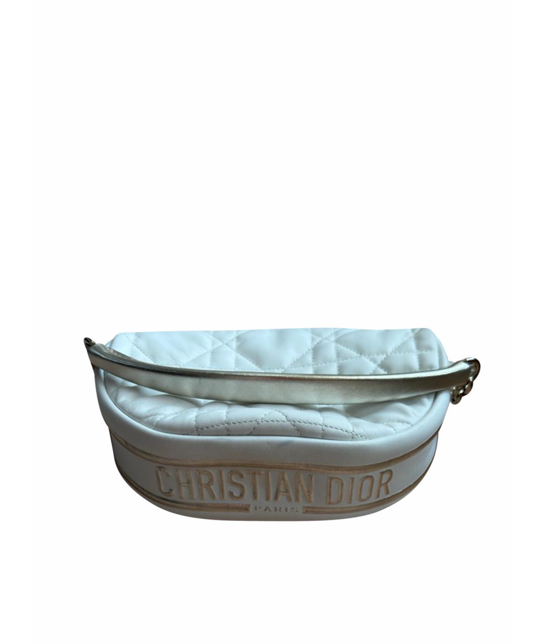 CHRISTIAN DIOR Белая кожаная сумка через плечо, фото 1