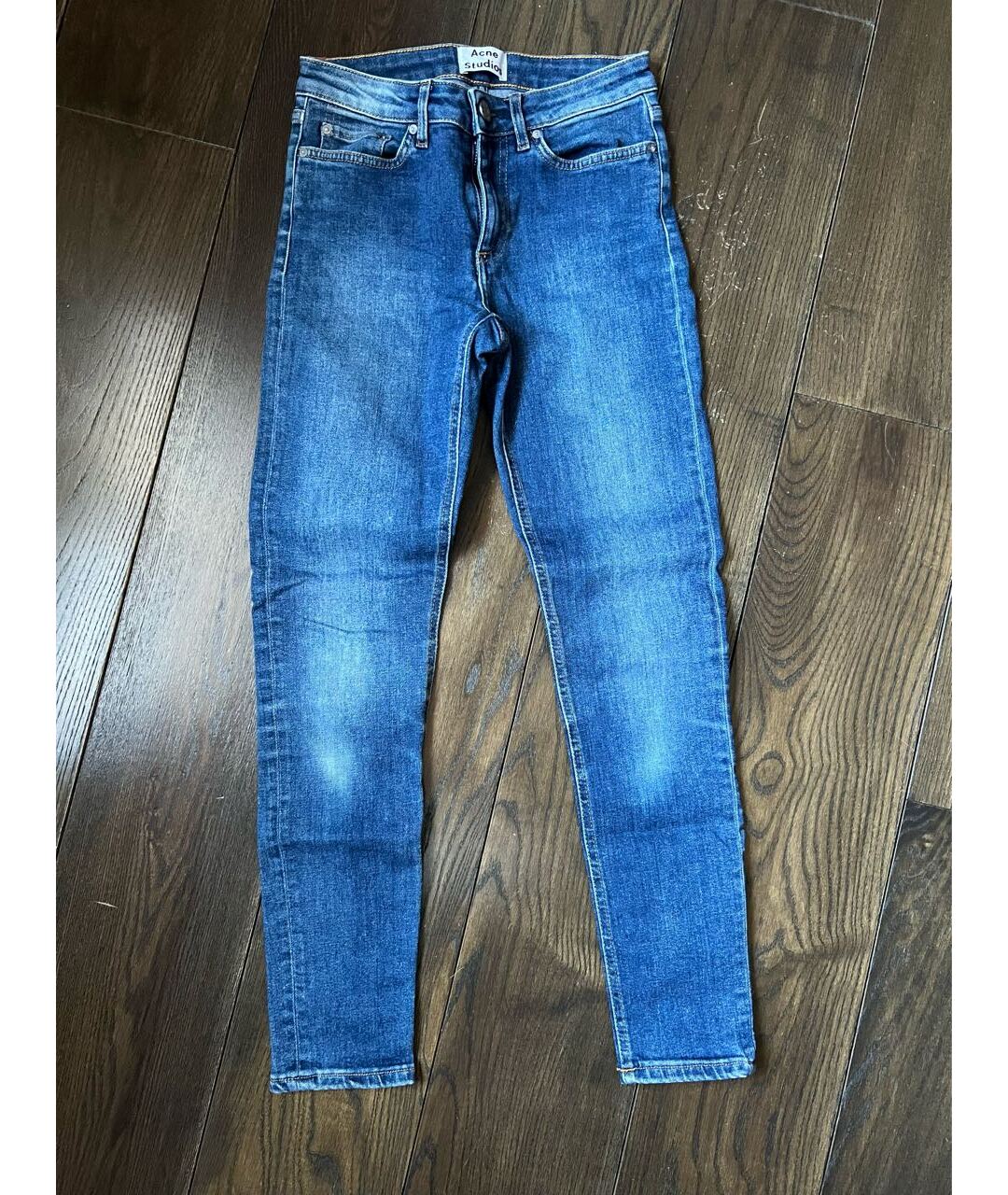 ACNE STUDIOS Синие хлопко-эластановые джинсы скинни, фото 6