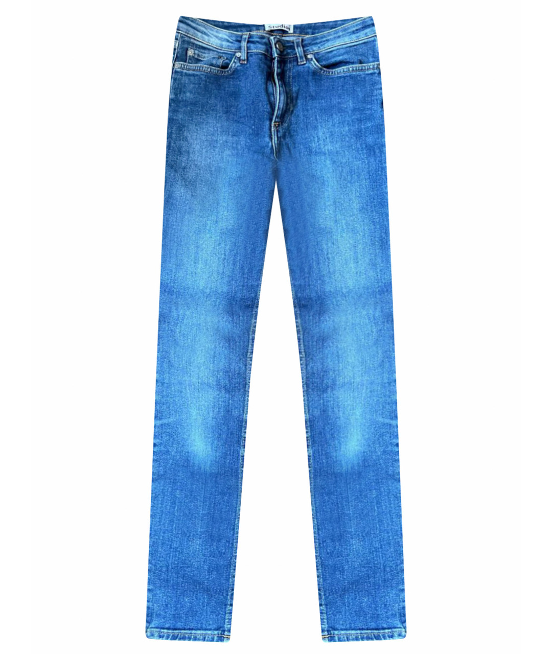 ACNE STUDIOS Синие хлопко-эластановые джинсы скинни, фото 1
