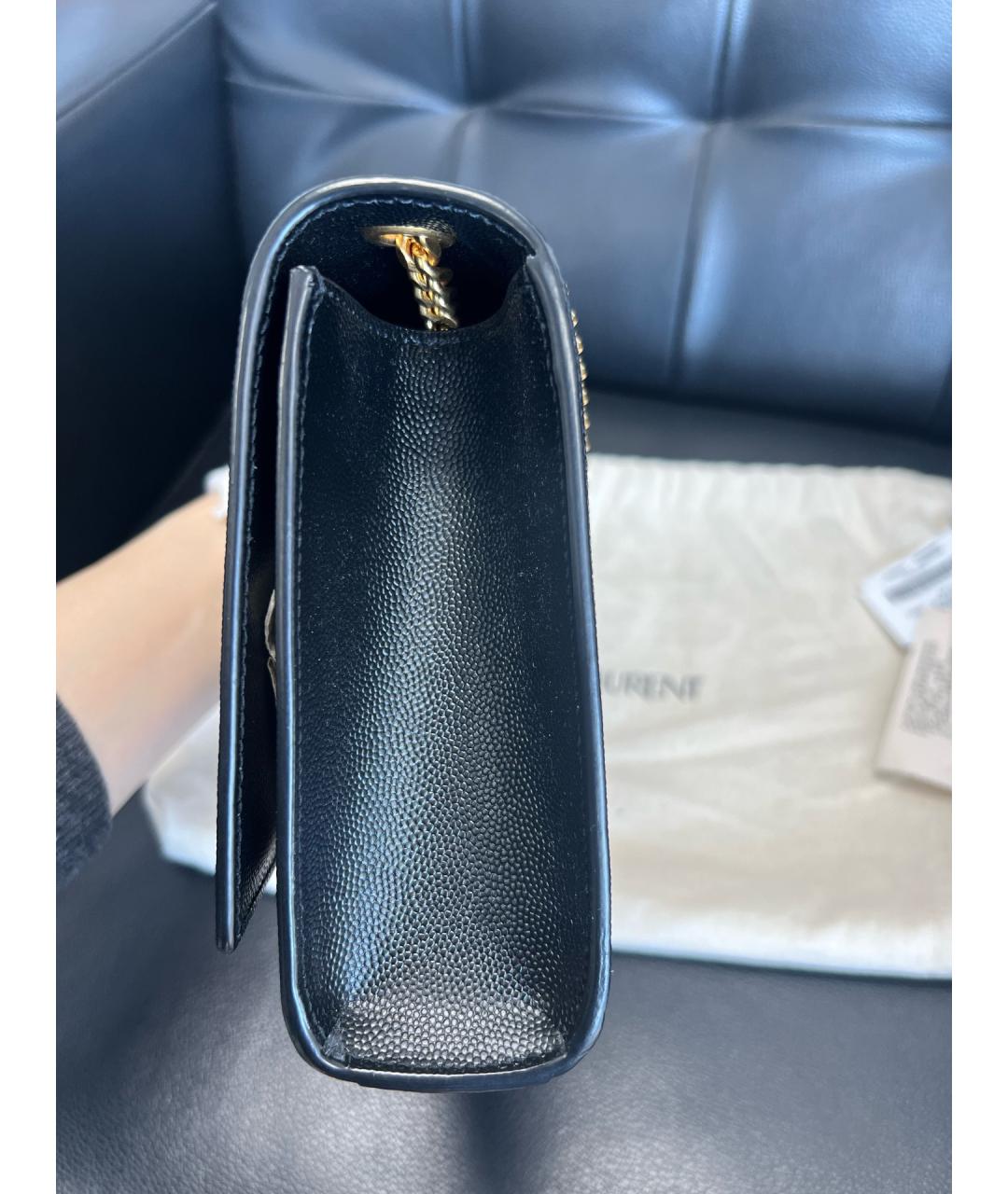 YVES SAINT LAURENT BEAUTY Черная кожаная сумка через плечо, фото 3