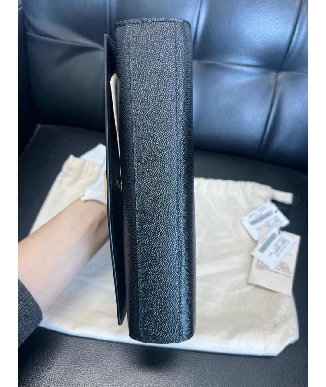 YVES SAINT LAURENT BEAUTY Черная кожаная сумка через плечо, фото 5