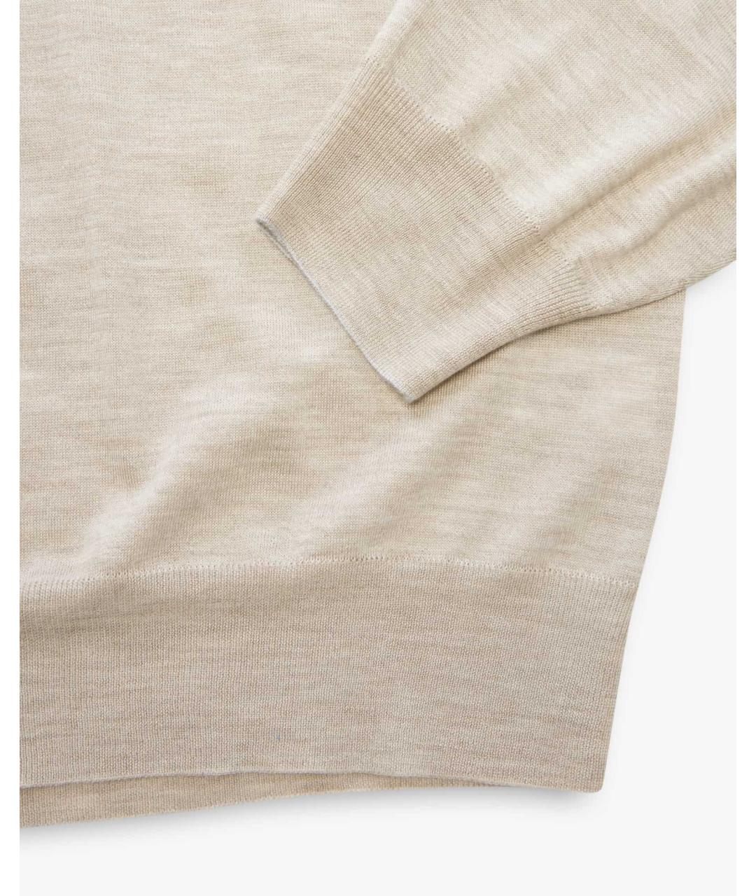 BRUNELLO CUCINELLI Бежевый кашемировый джемпер / свитер, фото 3