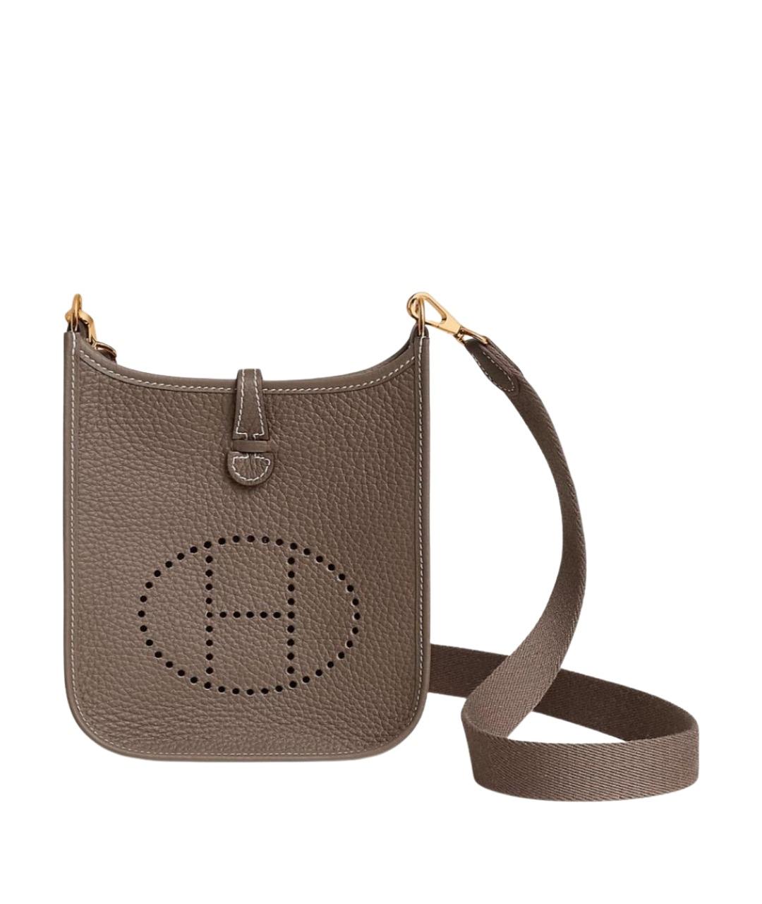 HERMES Серая кожаная сумка через плечо, фото 1