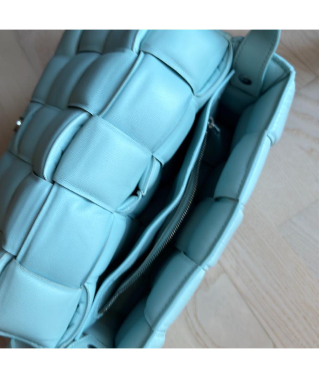 BOTTEGA VENETA Голубая кожаная сумка через плечо, фото 3