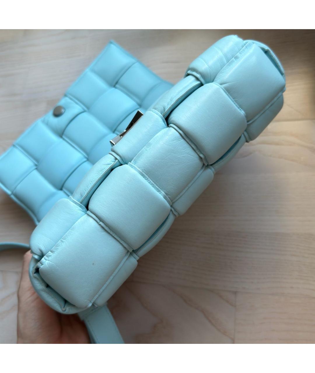 BOTTEGA VENETA Голубая кожаная сумка через плечо, фото 4