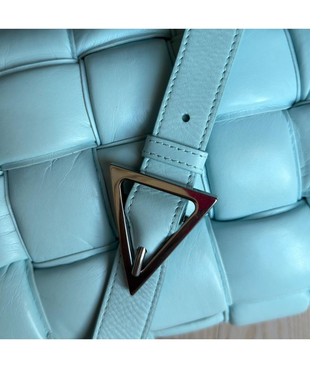 BOTTEGA VENETA Голубая кожаная сумка через плечо, фото 6