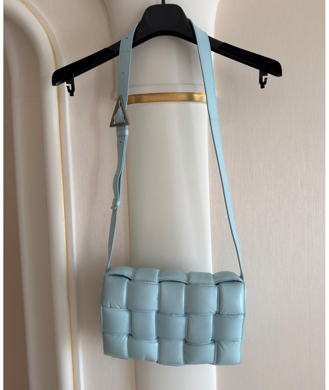 BOTTEGA VENETA Голубая кожаная сумка через плечо, фото 2