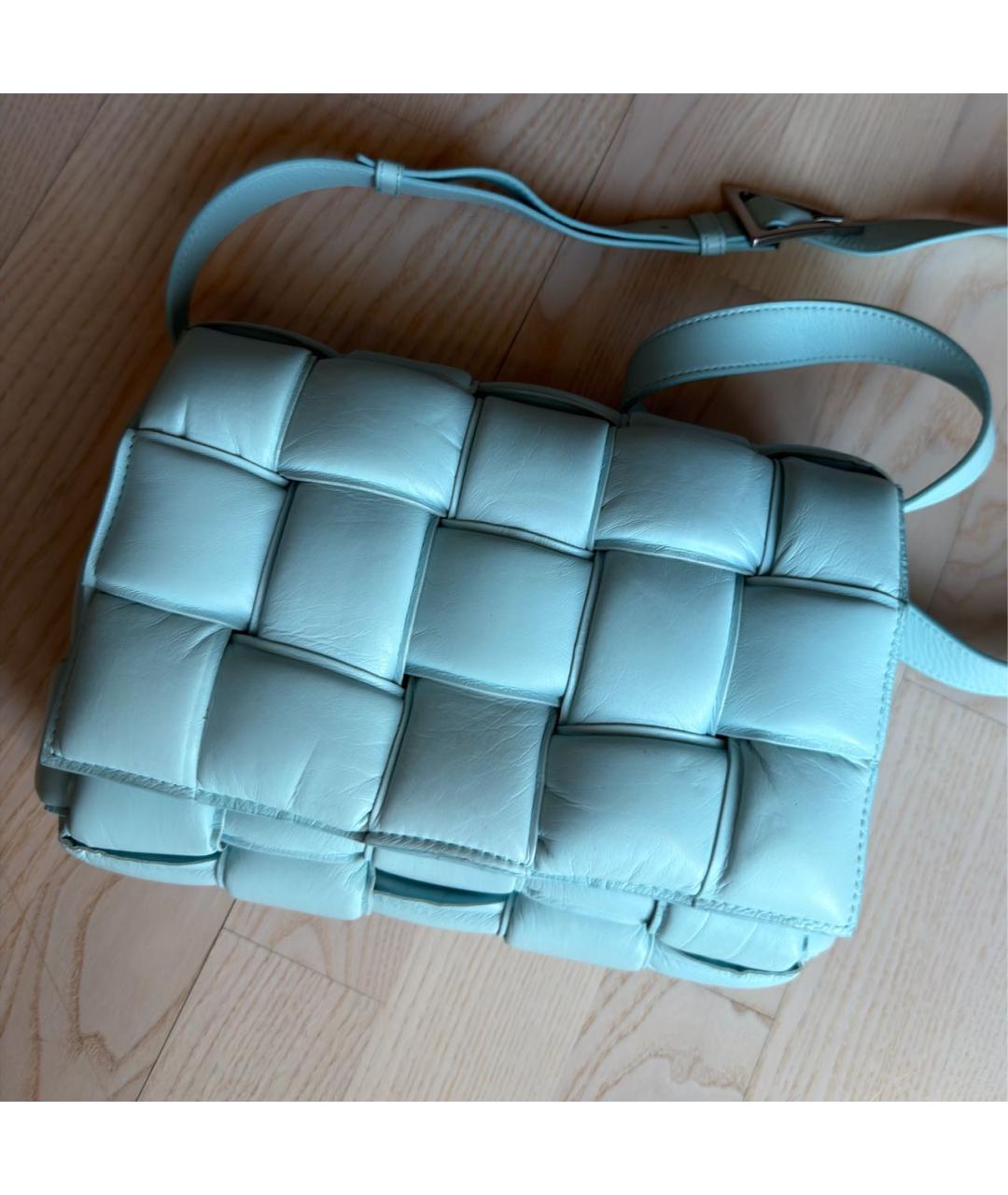 BOTTEGA VENETA Голубая кожаная сумка через плечо, фото 8