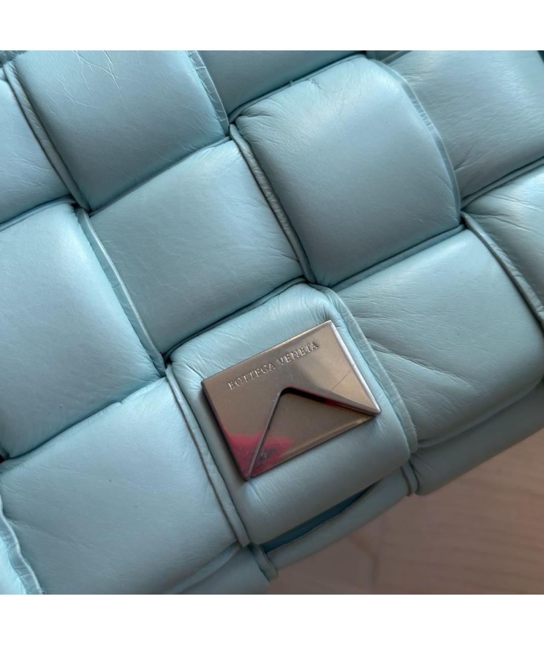 BOTTEGA VENETA Голубая кожаная сумка через плечо, фото 5