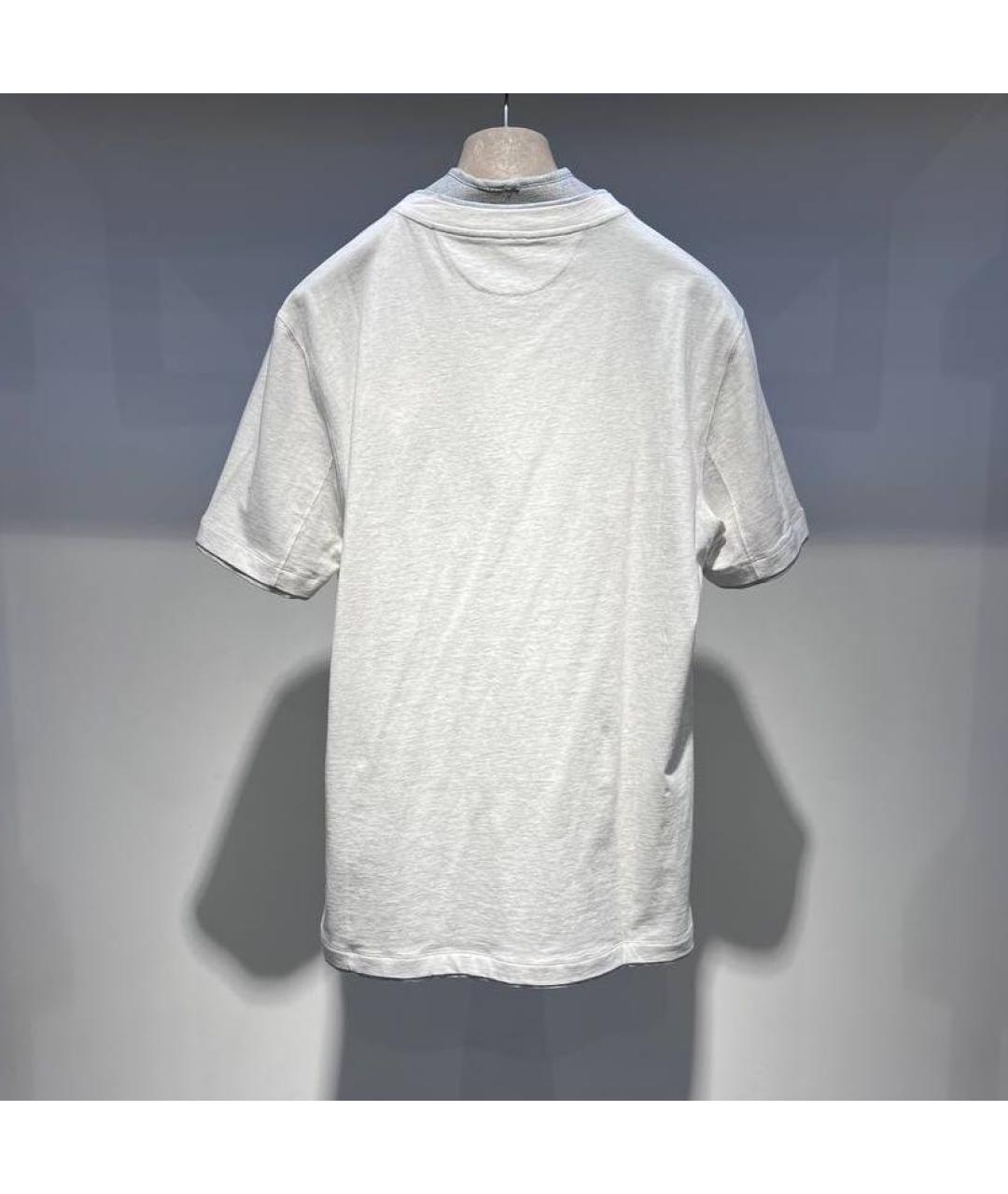 BRUNELLO CUCINELLI Белая хлопковая футболка, фото 2