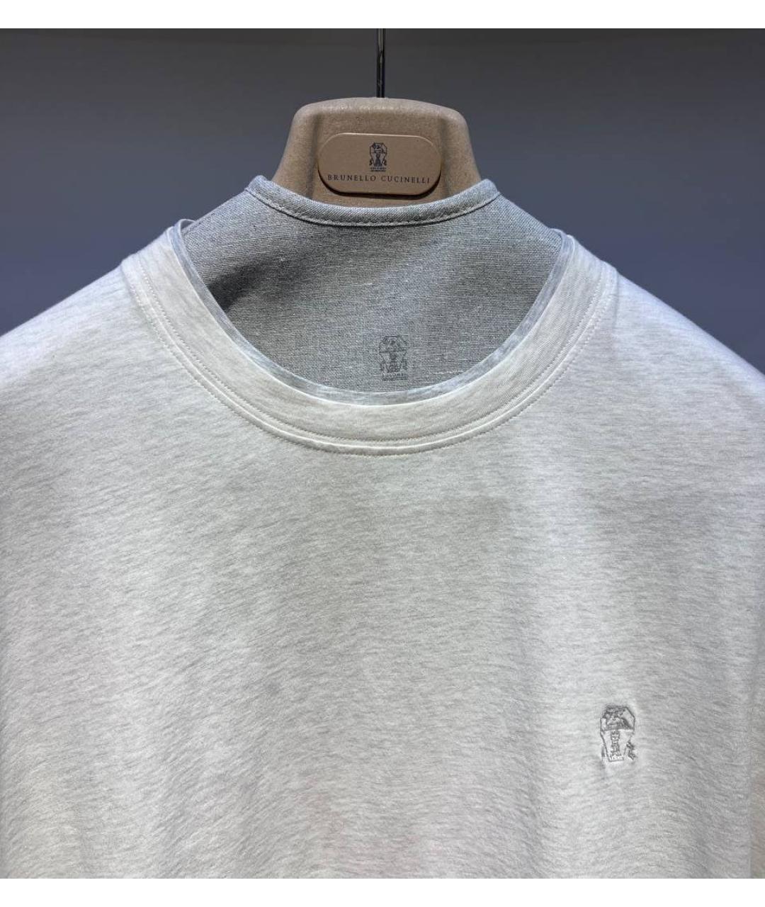 BRUNELLO CUCINELLI Белая хлопковая футболка, фото 3