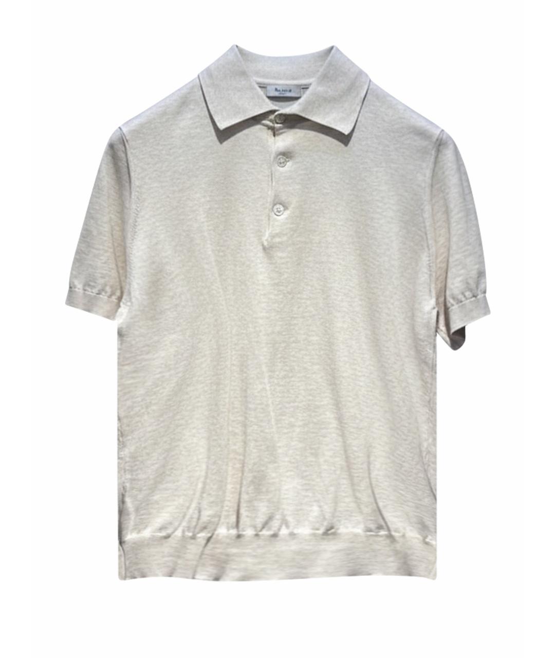 BRUNELLO CUCINELLI Белое хлопковое поло с коротким рукавом, фото 1