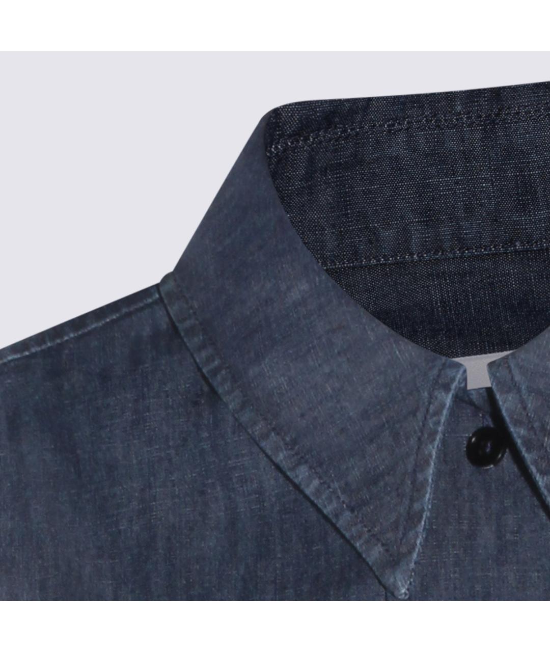 JIL SANDER Синяя хлопковая рубашка, фото 4