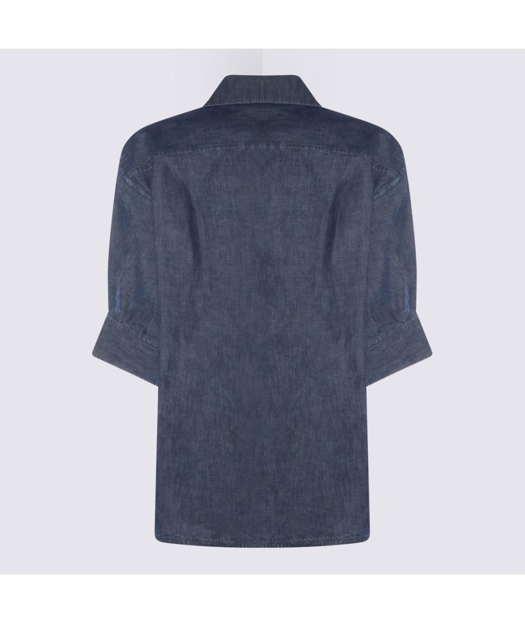 JIL SANDER Синяя хлопковая рубашка, фото 2