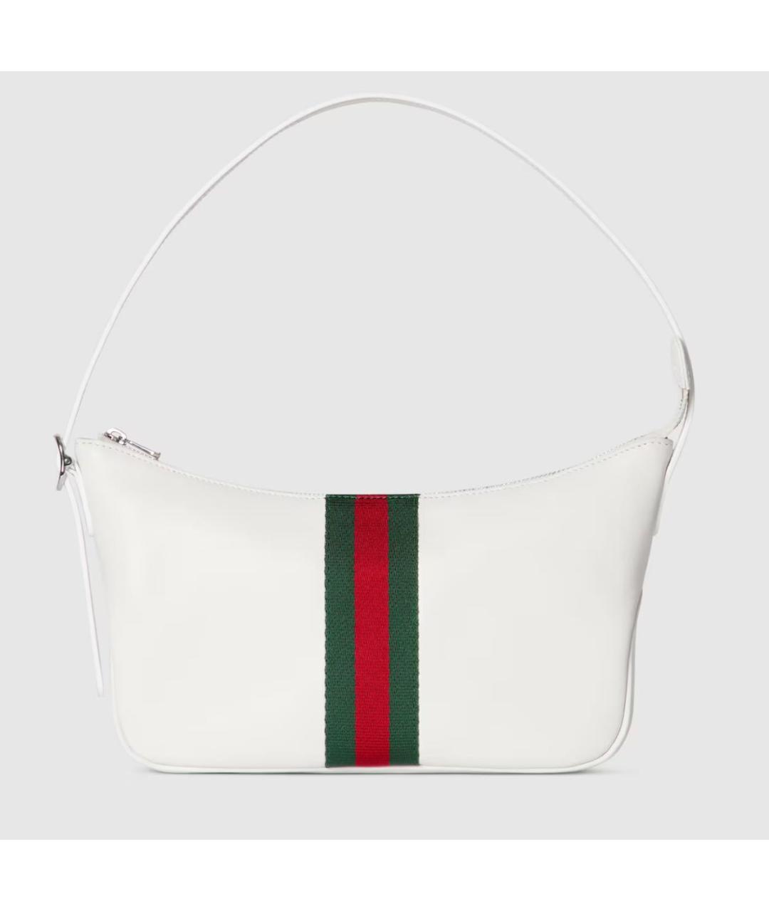 GUCCI Белая кожаная сумка с короткими ручками, фото 4