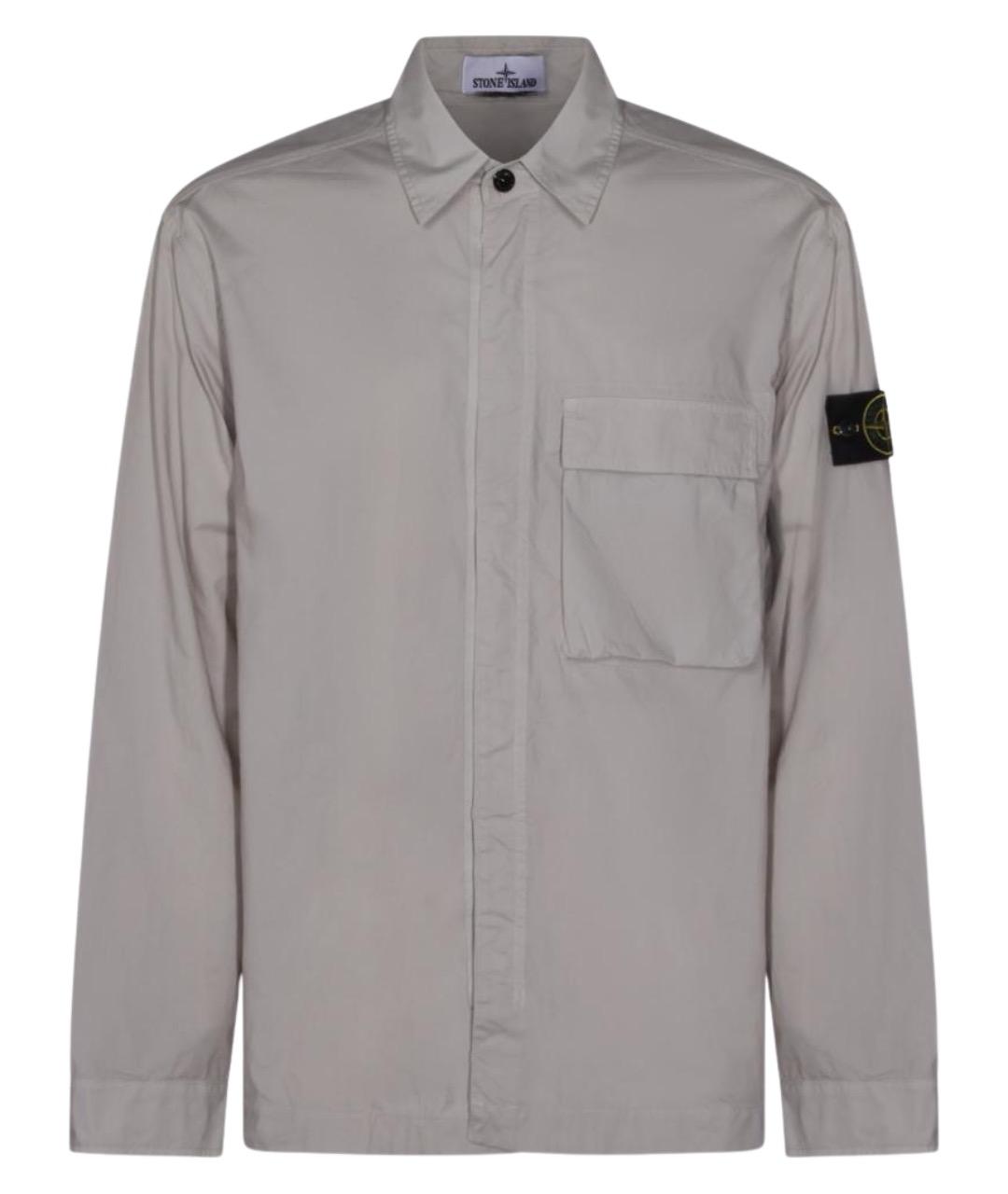 STONE ISLAND Серая хлопковая кэжуал рубашка, фото 1