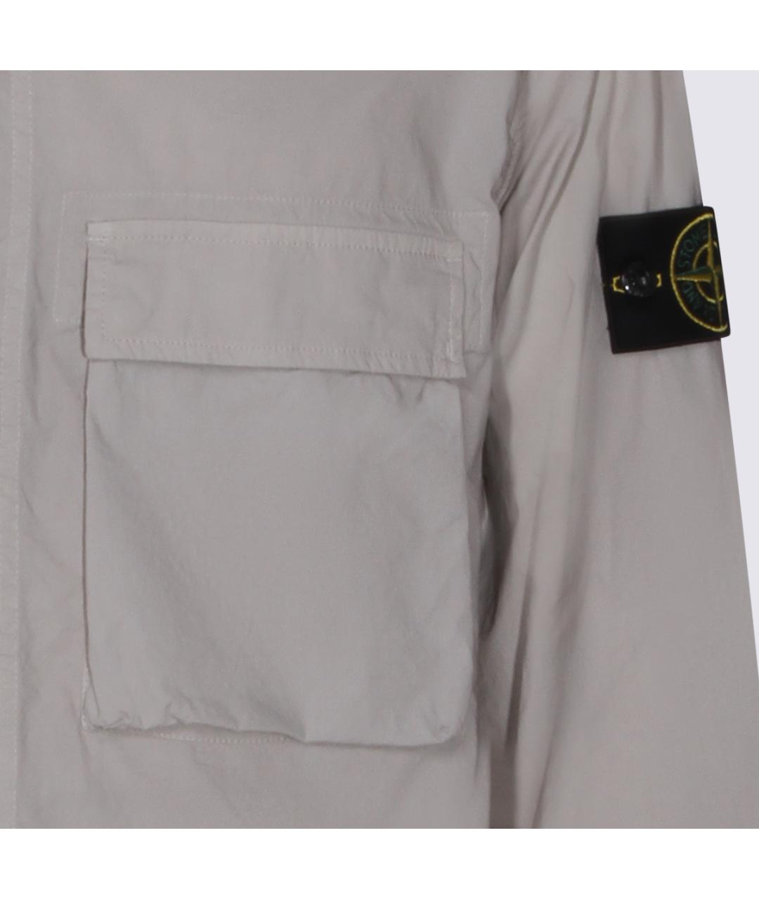 STONE ISLAND Серая хлопковая кэжуал рубашка, фото 3