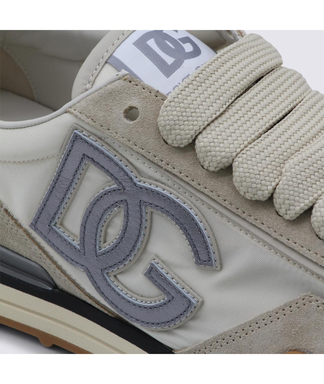 DOLCE&GABBANA Серые текстильные низкие кроссовки / кеды, фото 4
