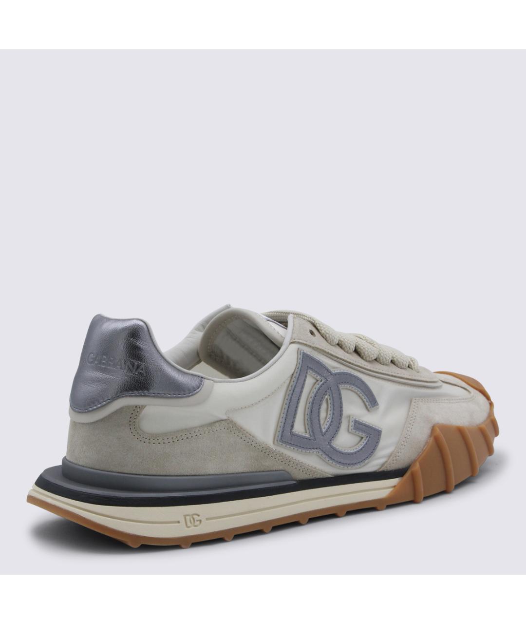 DOLCE&GABBANA Серые текстильные низкие кроссовки / кеды, фото 3