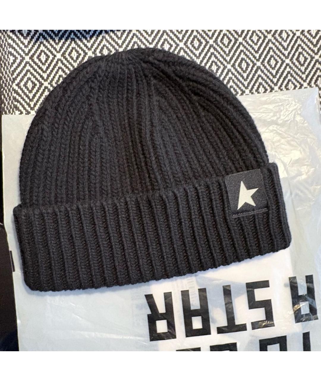 GOLDEN GOOSE DELUXE BRAND Черная шерстяная шапка, фото 3