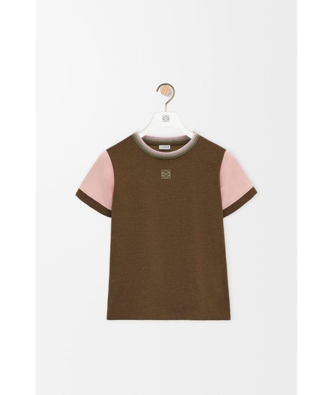LOEWE Коричневая хлопковая футболка, фото 4