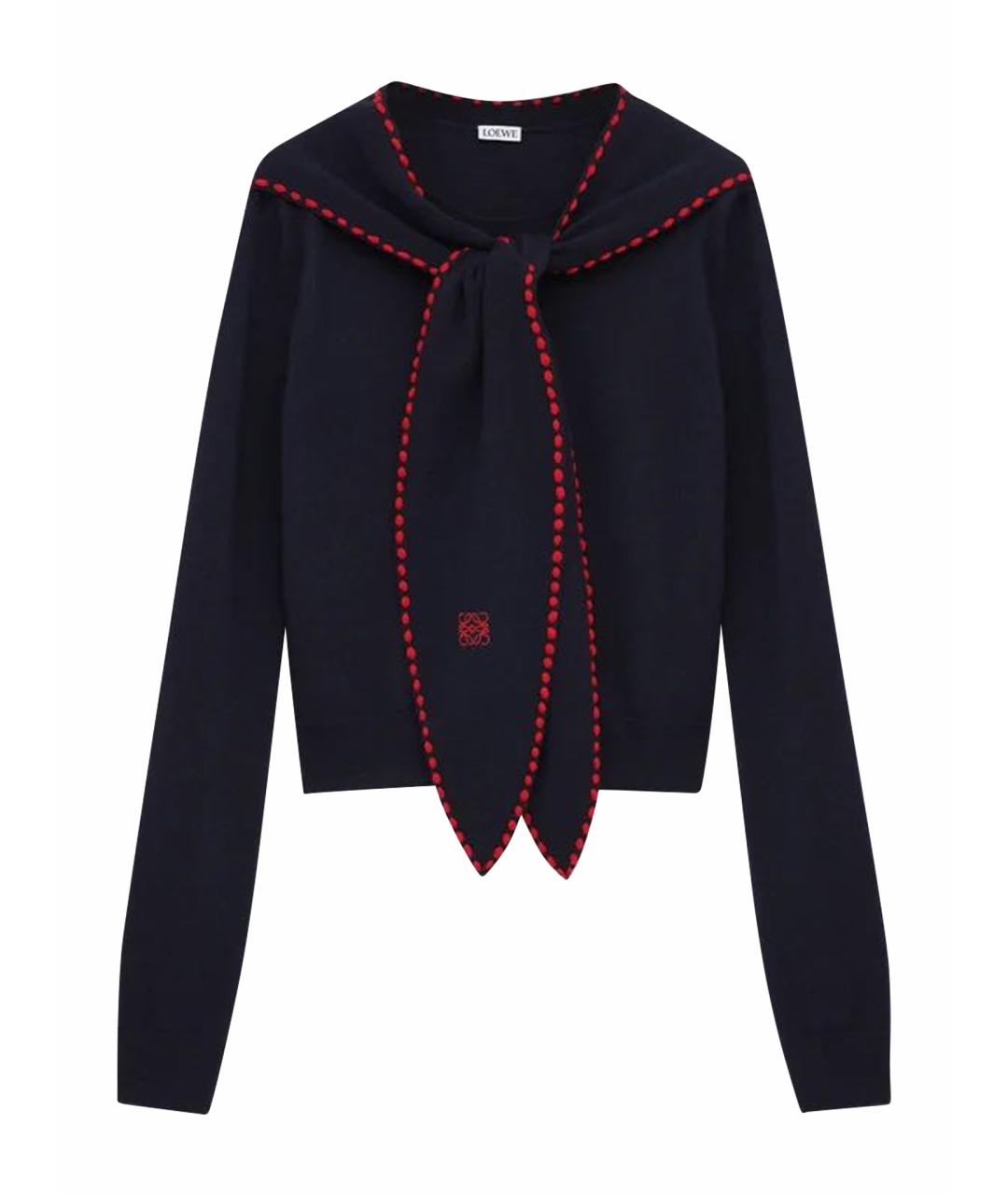 LOEWE Темно-синее шерстяное повседневное платье, фото 1