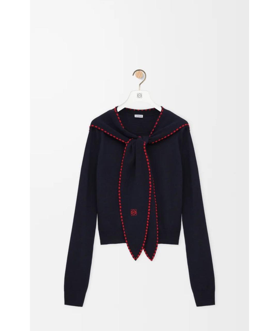 LOEWE Темно-синее шерстяное повседневное платье, фото 5