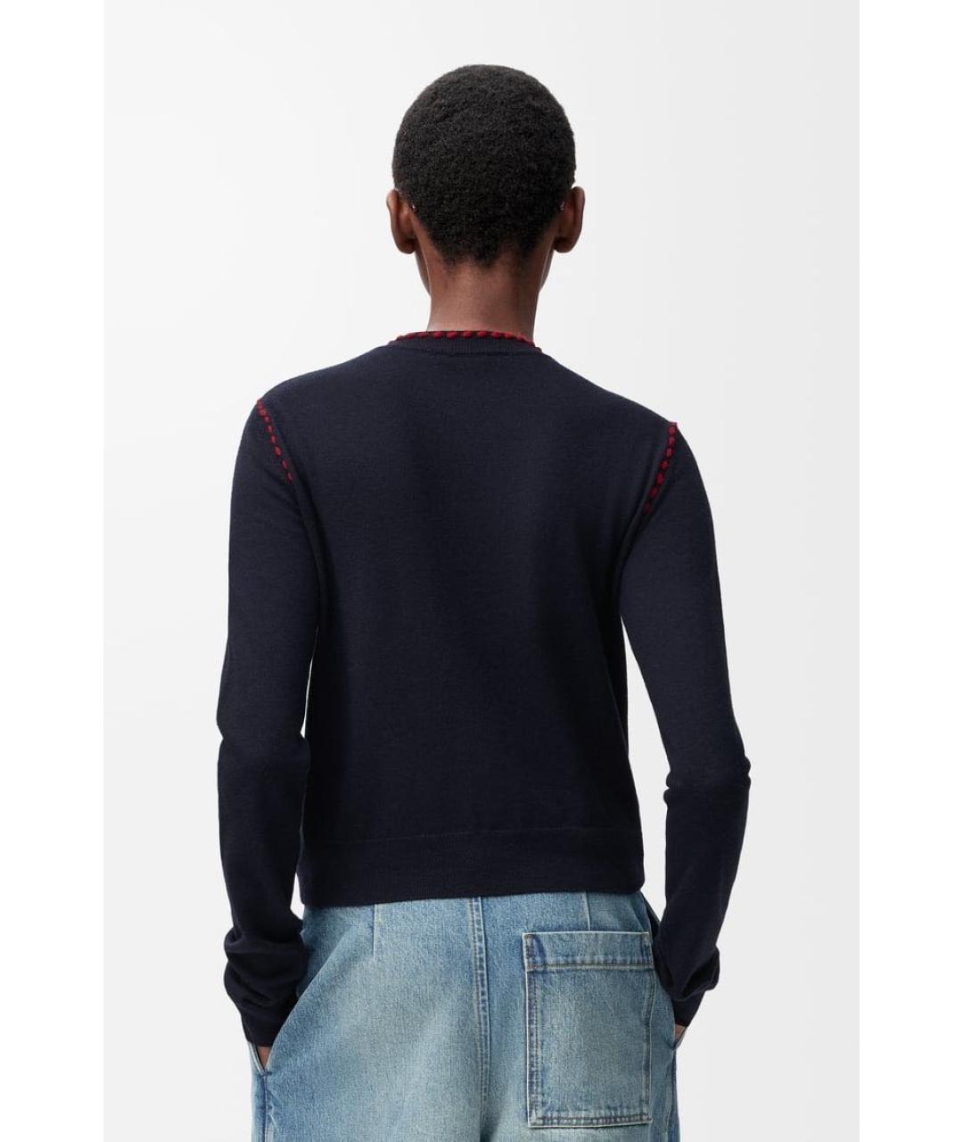 LOEWE Темно-синее шерстяное повседневное платье, фото 3