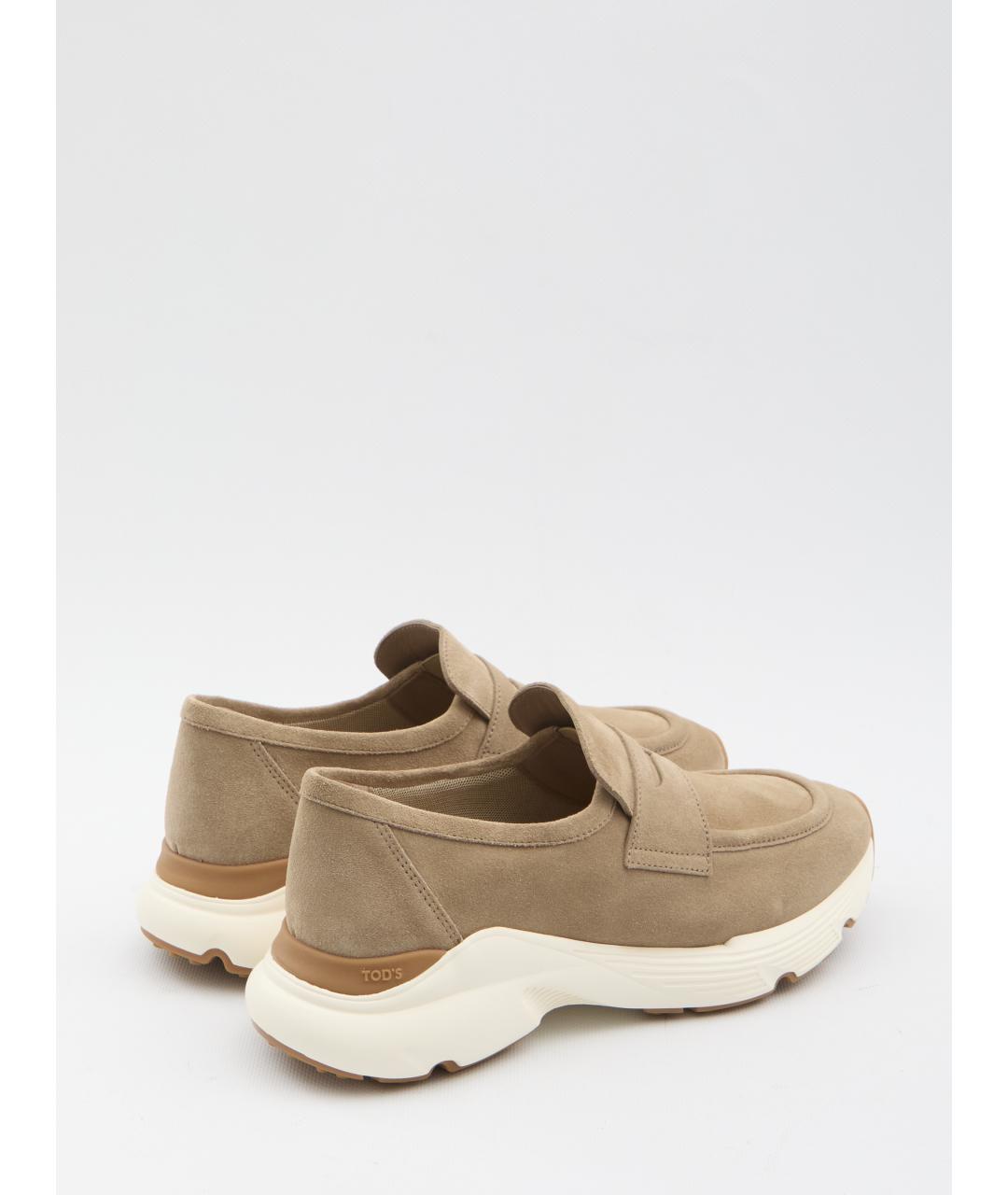 TOD'S Бежевые замшевые лоферы, фото 2