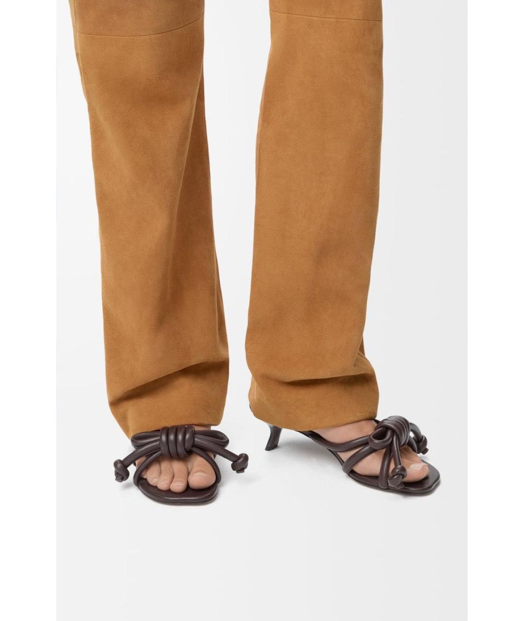 LOEWE Коричневые кожаные мюли, фото 2