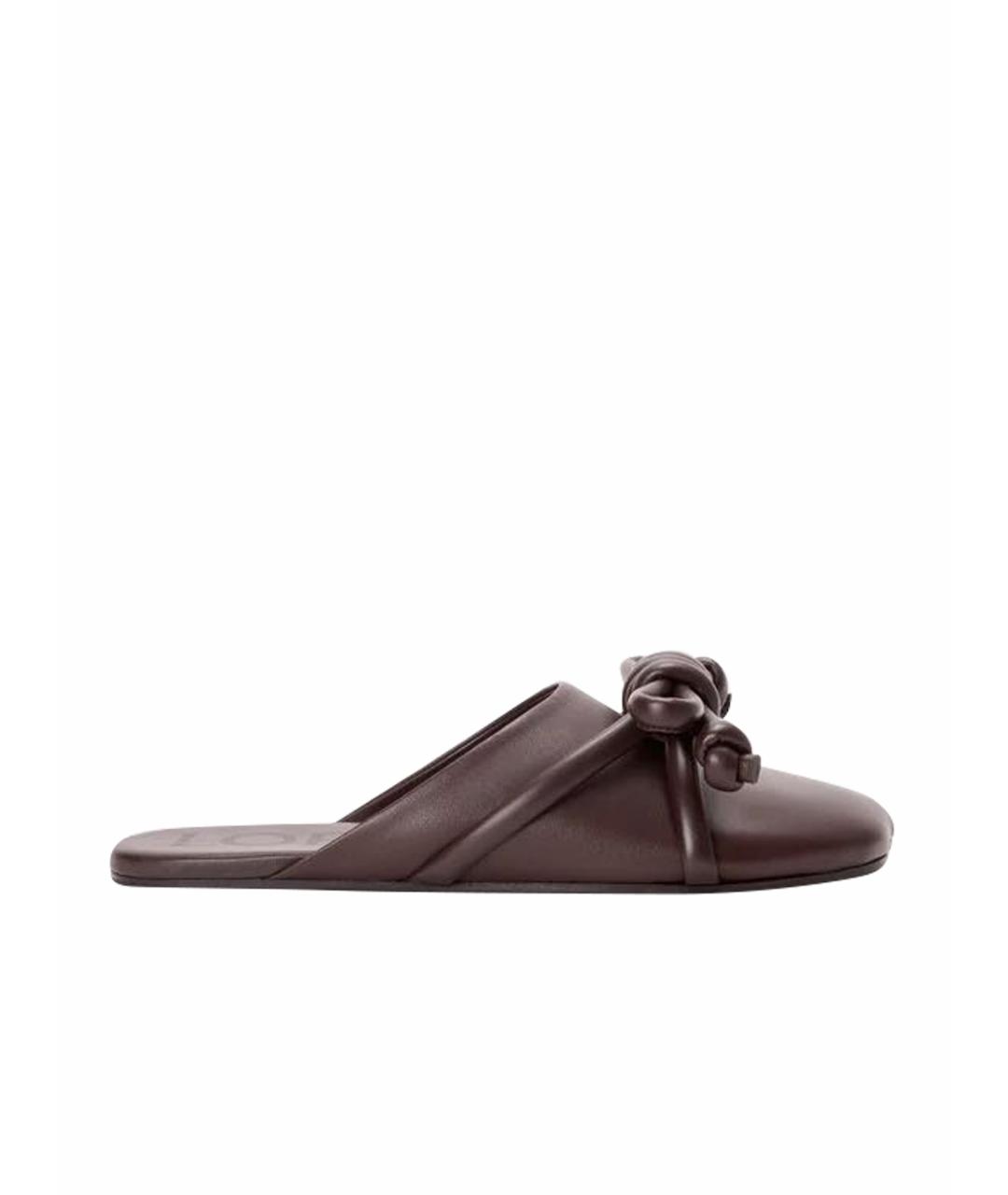 LOEWE Коричневые кожаные мюли, фото 1