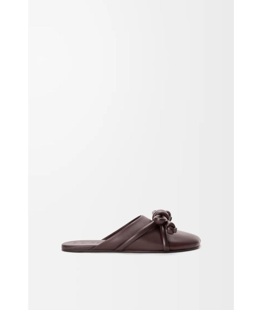 LOEWE Коричневые кожаные мюли, фото 5