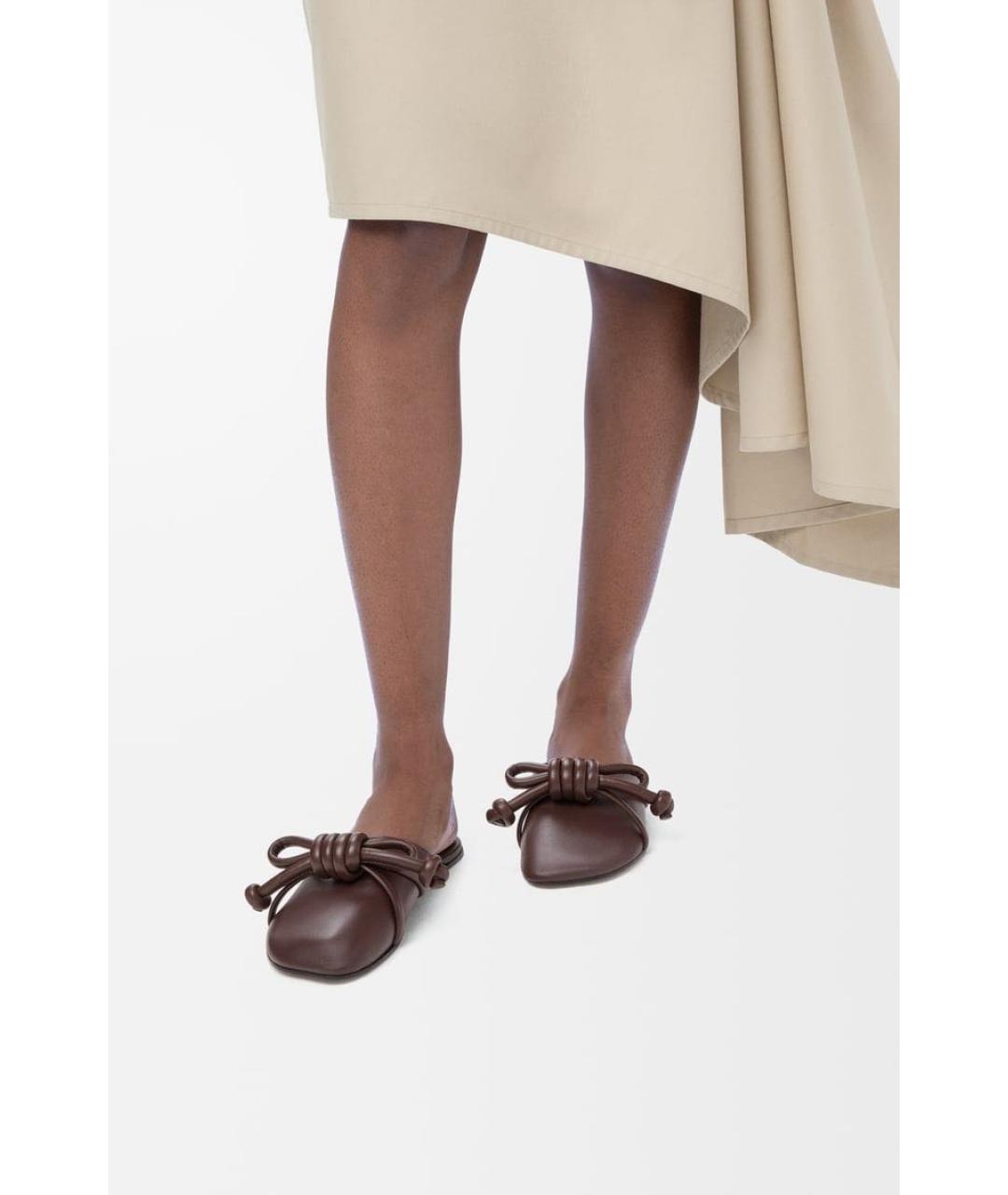 LOEWE Коричневые кожаные мюли, фото 2