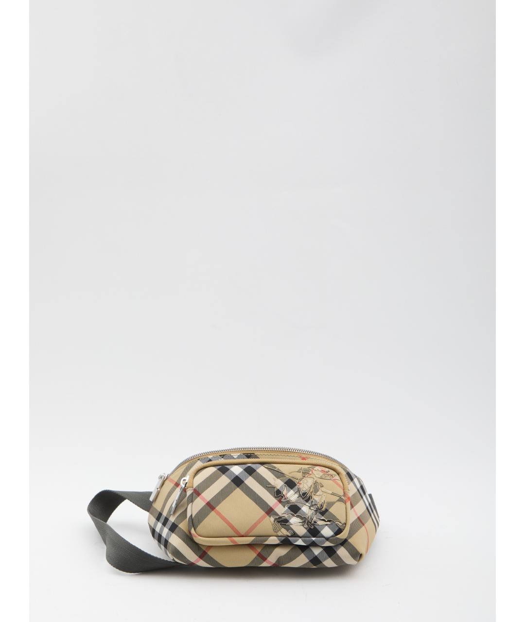 BURBERRY Бежевая синтетическая поясная сумка, фото 3