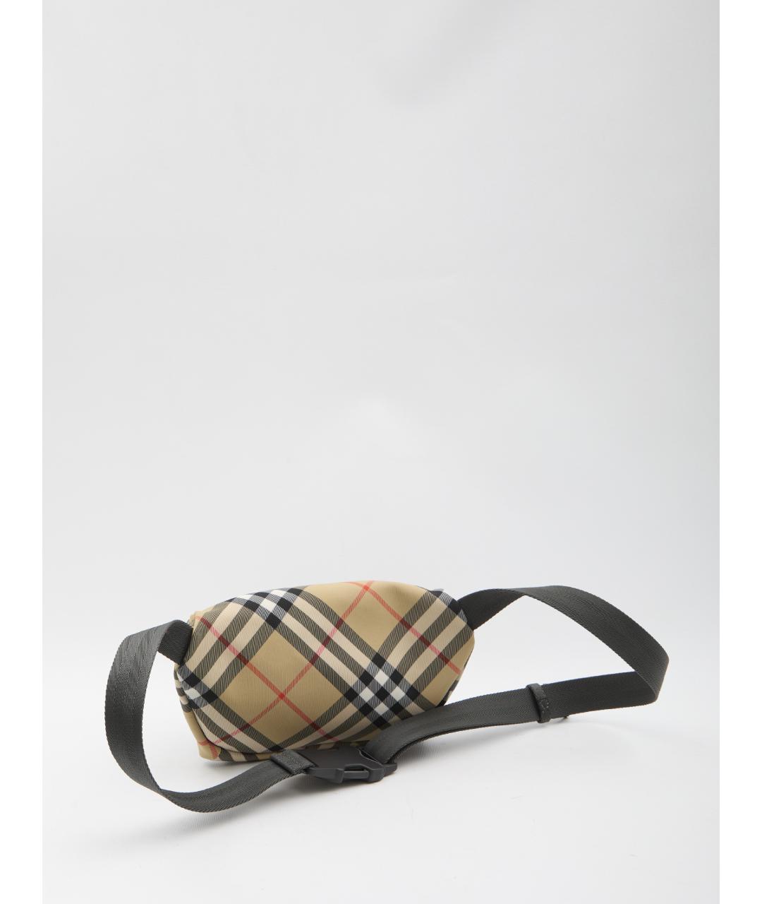BURBERRY Бежевая синтетическая поясная сумка, фото 2