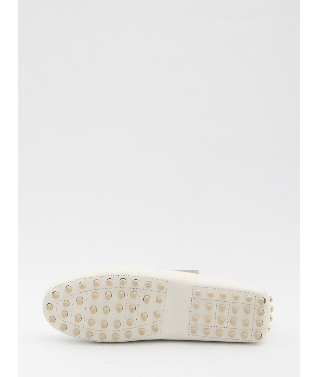 TOD'S Белые кожаные лоферы, фото 4