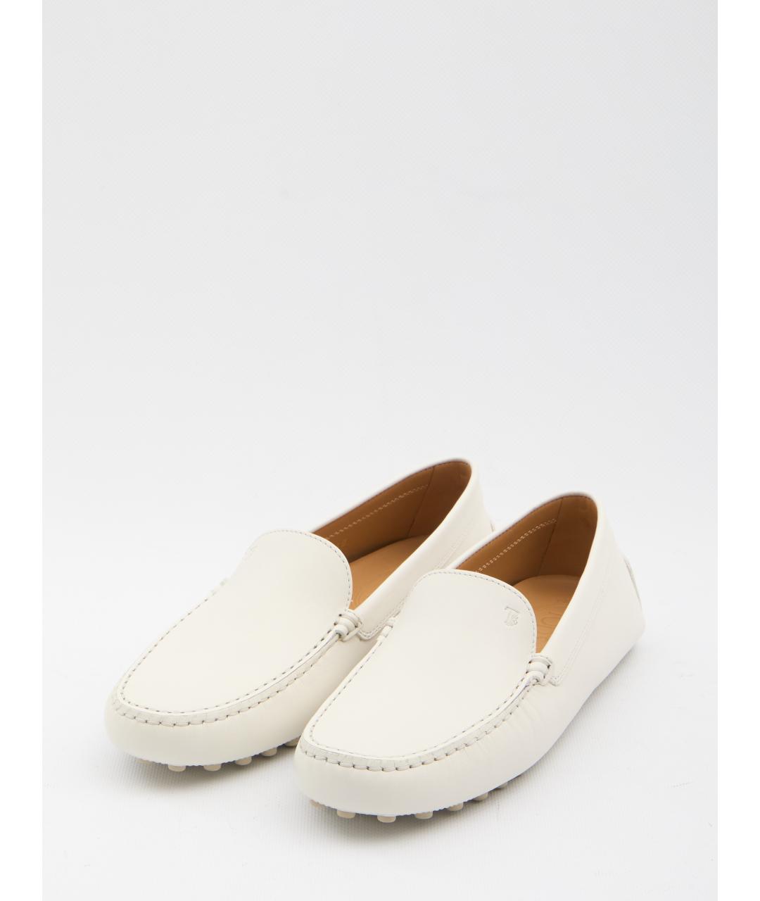 TOD'S Белые кожаные лоферы, фото 2