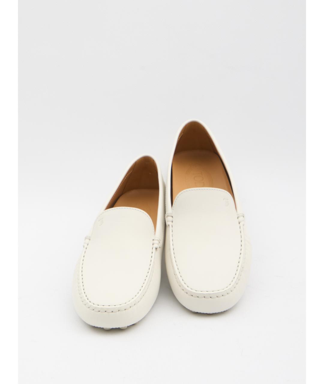 TOD'S Белые кожаные лоферы, фото 5