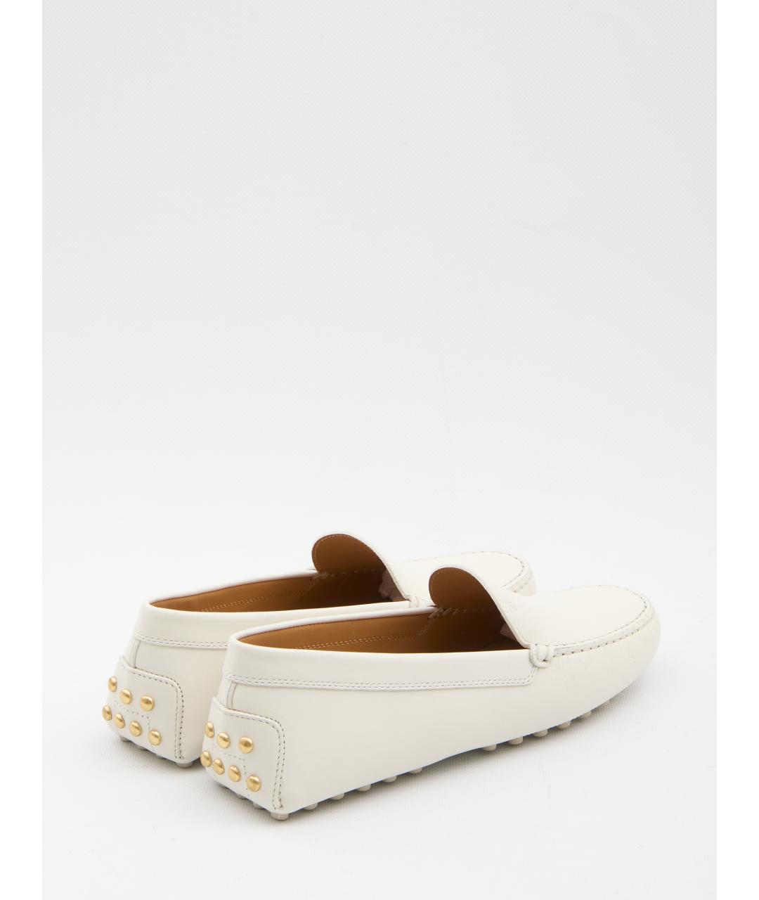 TOD'S Белые кожаные лоферы, фото 3