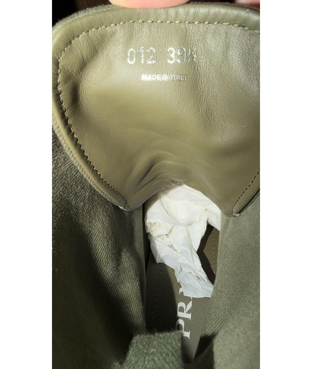 PRADA Хаки текстильные ботинки, фото 3