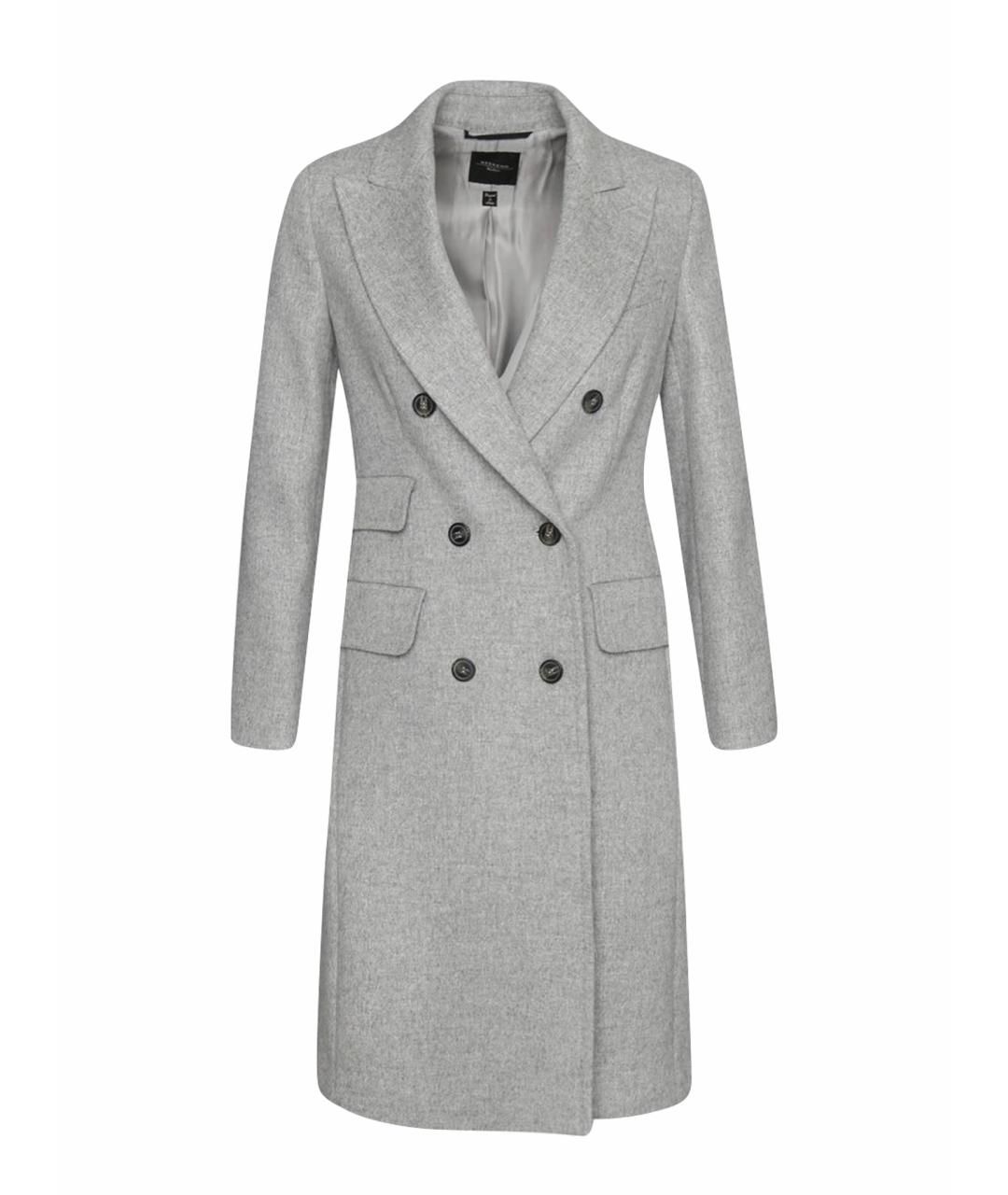WEEKEND MAX MARA Серое шерстяное пальто, фото 1