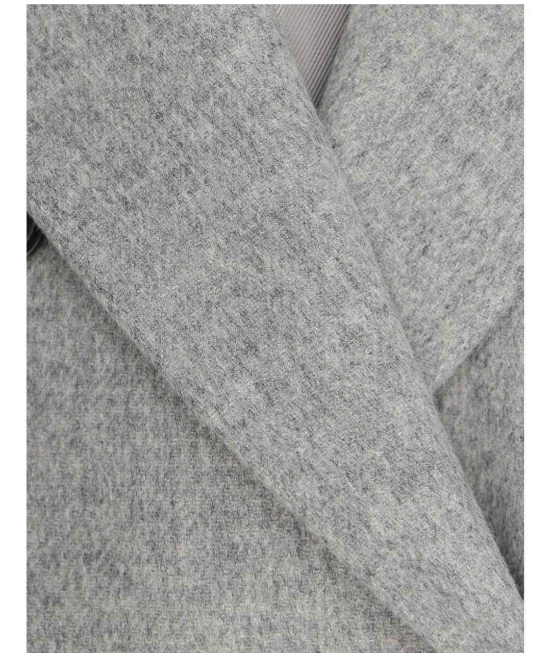 WEEKEND MAX MARA Серое шерстяное пальто, фото 4