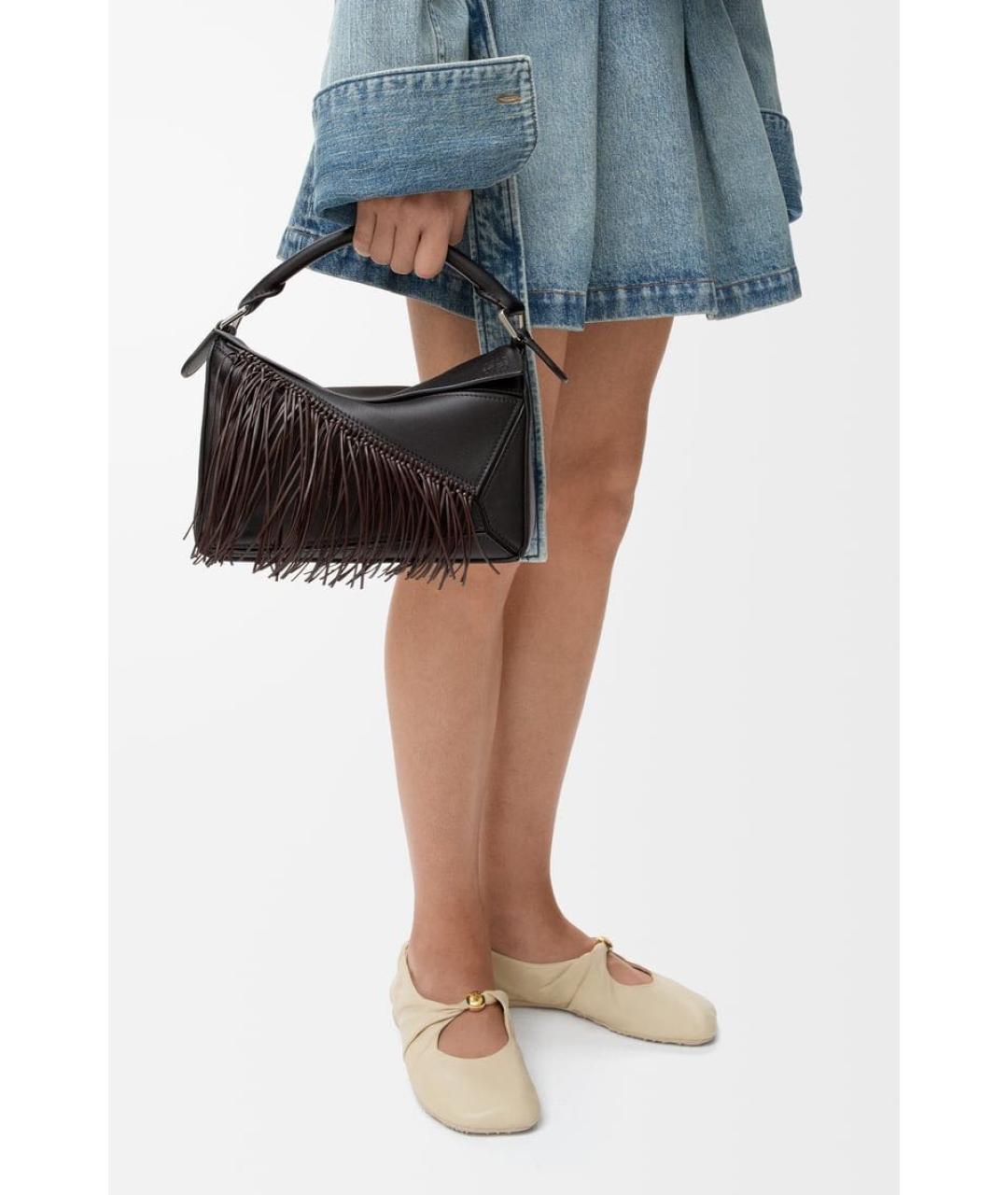 LOEWE Черная кожаная сумка через плечо, фото 2