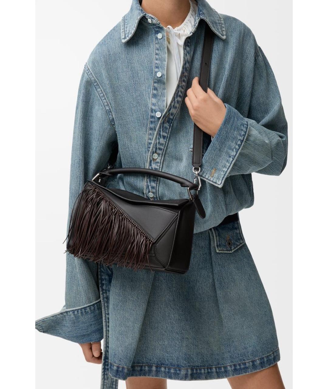 LOEWE Черная кожаная сумка через плечо, фото 3