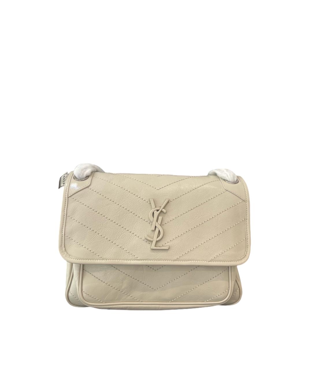 YVES SAINT LAURENT BEAUTY Белая кожаная сумка через плечо, фото 8