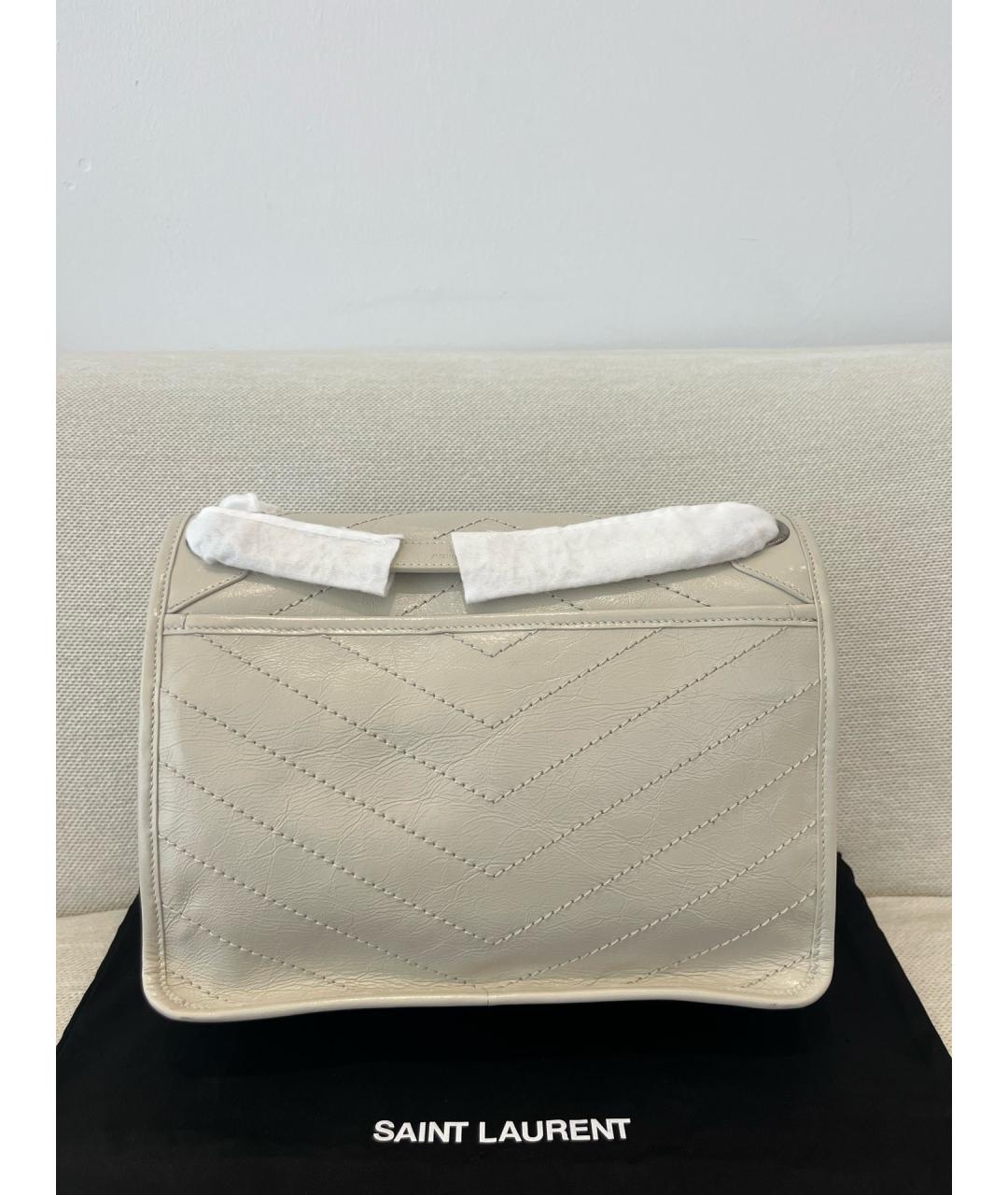 YVES SAINT LAURENT BEAUTY Белая кожаная сумка через плечо, фото 3