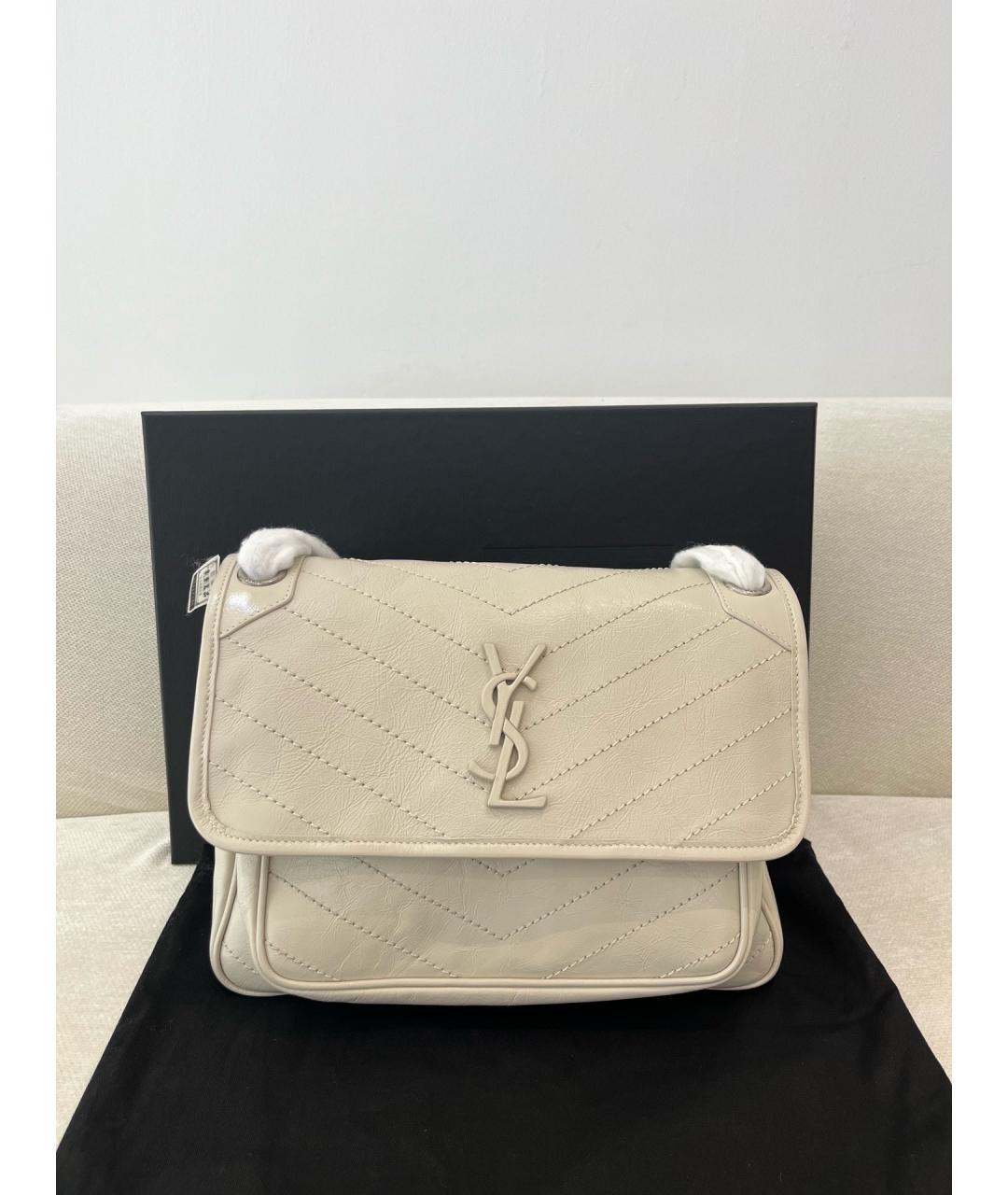 YVES SAINT LAURENT BEAUTY Белая кожаная сумка через плечо, фото 2