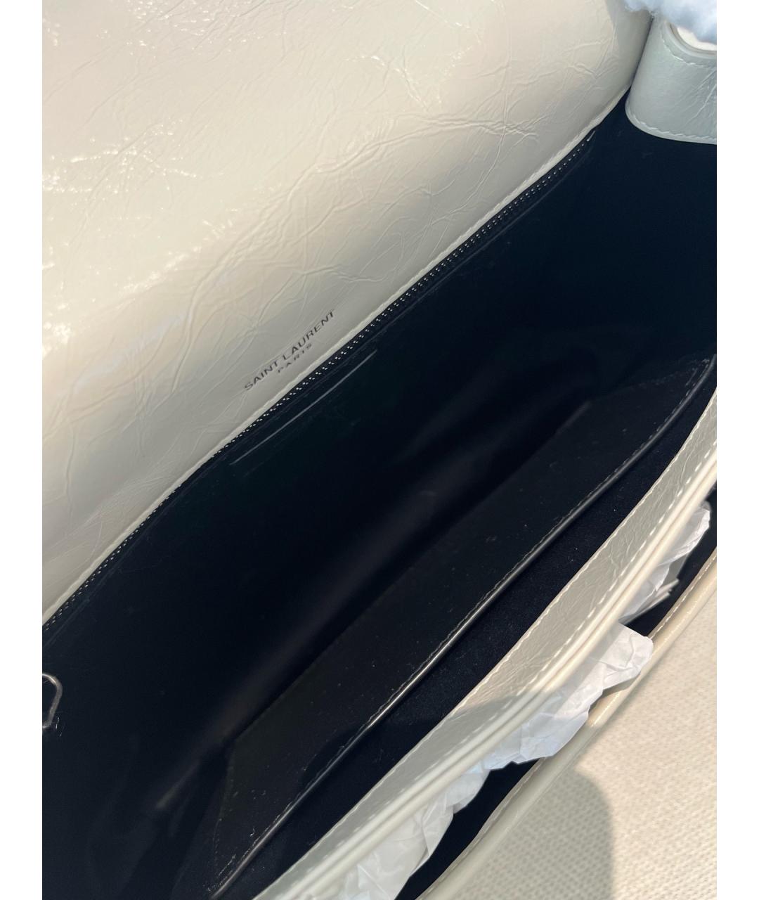 YVES SAINT LAURENT BEAUTY Белая кожаная сумка через плечо, фото 7